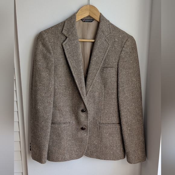 Patrick James Her Classic Collection Brown 100% Wool Tweed Blazer Vintage - Picture 1 of 8